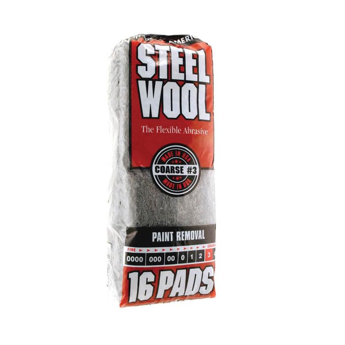 150-Pack of #3 Homax 106606-06 Rhodes American Steel Wool Pad Course, 16-Pack