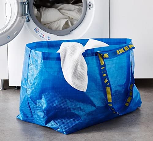 Ikea 603.017.07 Frakta Medium Shopping Bags (Set Of 6), Blue, 55 Lb Max. Load, 10 Gallon Volume, Easy To Keep Clean, Takes Up Little Space To Store As It Folds Flat #TOP3