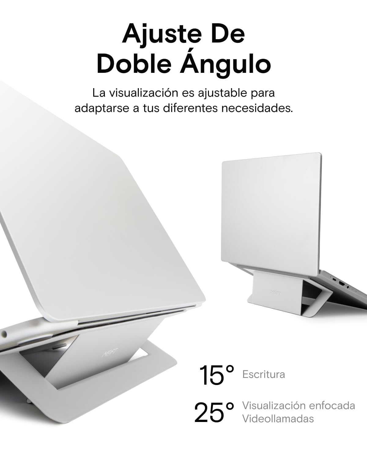 MOFT Soporte para computadora portátil, Soporte Adhesivo de refrigeración para portátil con Flujo de Aire para disipación de Calor con 2 ángulos de visión Ajustables, Soporte Plegable y portátil