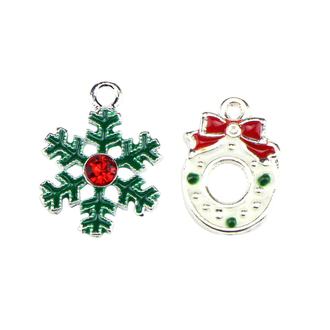 STOBOK 3 Set Di Ciondoli Natalizi Unici Ciondoli in Lega Per Kit Di Creazione Di Gioielli Ghirlande Con Fiocchi Di Neve 20 Pezzi*3