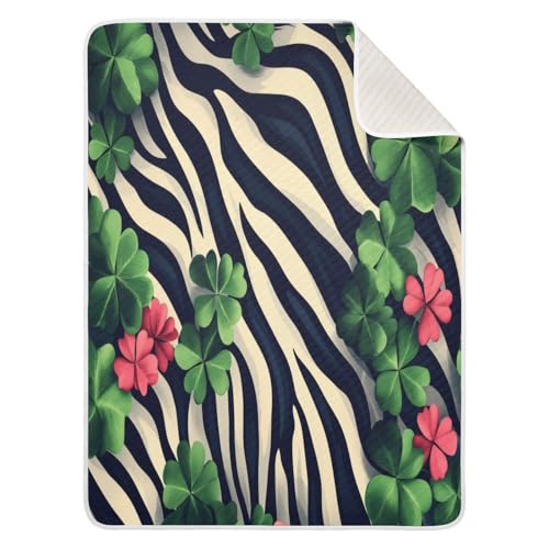 Burbuja St. Patrick Clover Baby Blanket for Boys Girls, Nursery Soft Warm Swaddling Receiving Baby Blankets, 30x40 in Toddler Blanket