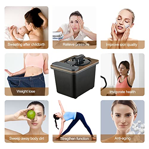 amocane 4L Sauna Steamer Machine, Portable Sauna Pot, Stainless Steel Steam Generator for Saunas Home Spa Fumigation Steam Machine for Detox with Remote Control Anti-riot Device (110V, US Plug, Wood) - Thumbnail 7