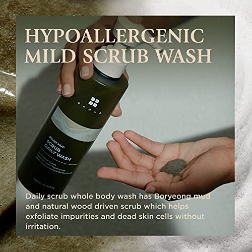 Brmud Relief Mud Scrub Body Wash For Anti-Acne Exfoliating With Mud Powder 500Ml (16.9 Fl.oz.) - For Sebum Control, Unclog Cleanser With Bha, Chest, Shoulder, Back, & Butt Pimple Treatment #TOP3