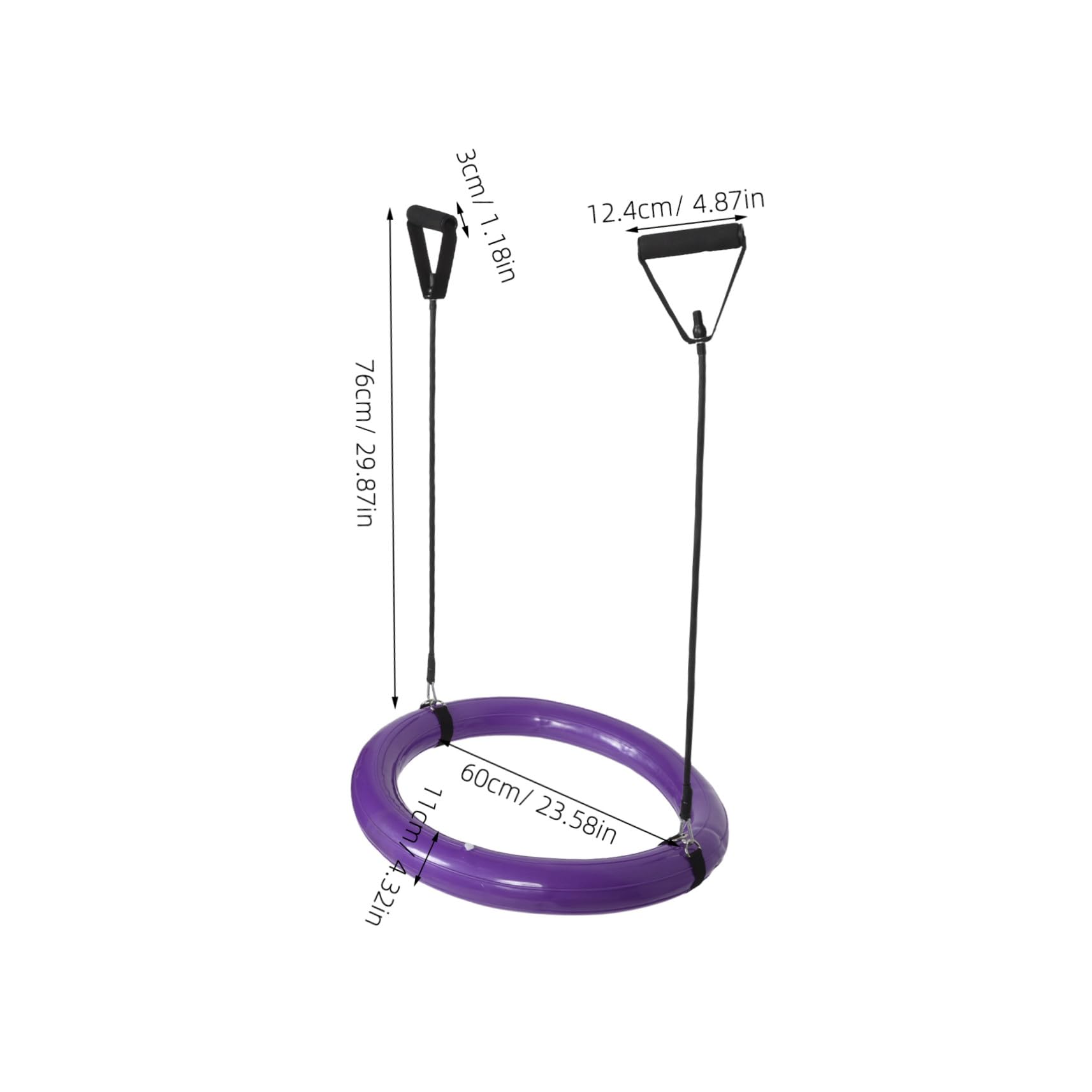 TOYANDONA Base per Palla da Yoga 60cm in PVC Porpora con Maniglia | Anello Stabilizzante Spesso, Supporto Fisso per Allenamento Core, Uso Domestico e Attività All'aperto
