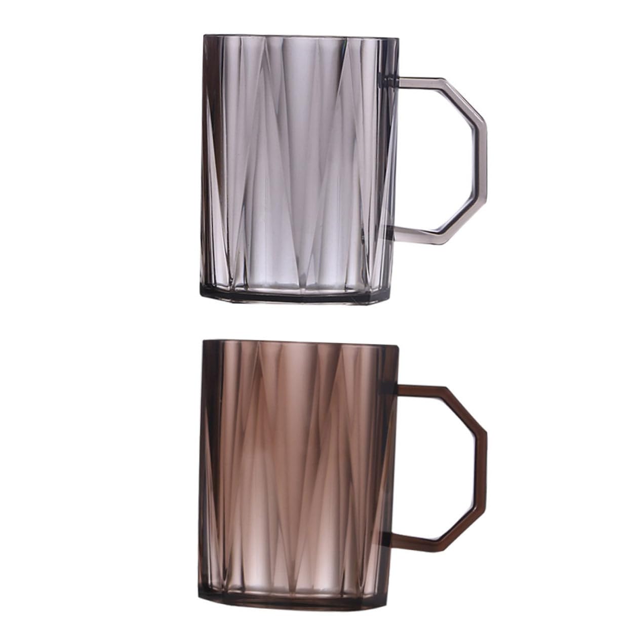 Cabilock 2pcs Plastic Toothbrush Cup Handle Creative Washing Cup for Bathroom Use Random Color and Wear-Resistant Design for Mouthwash and Tooth Care