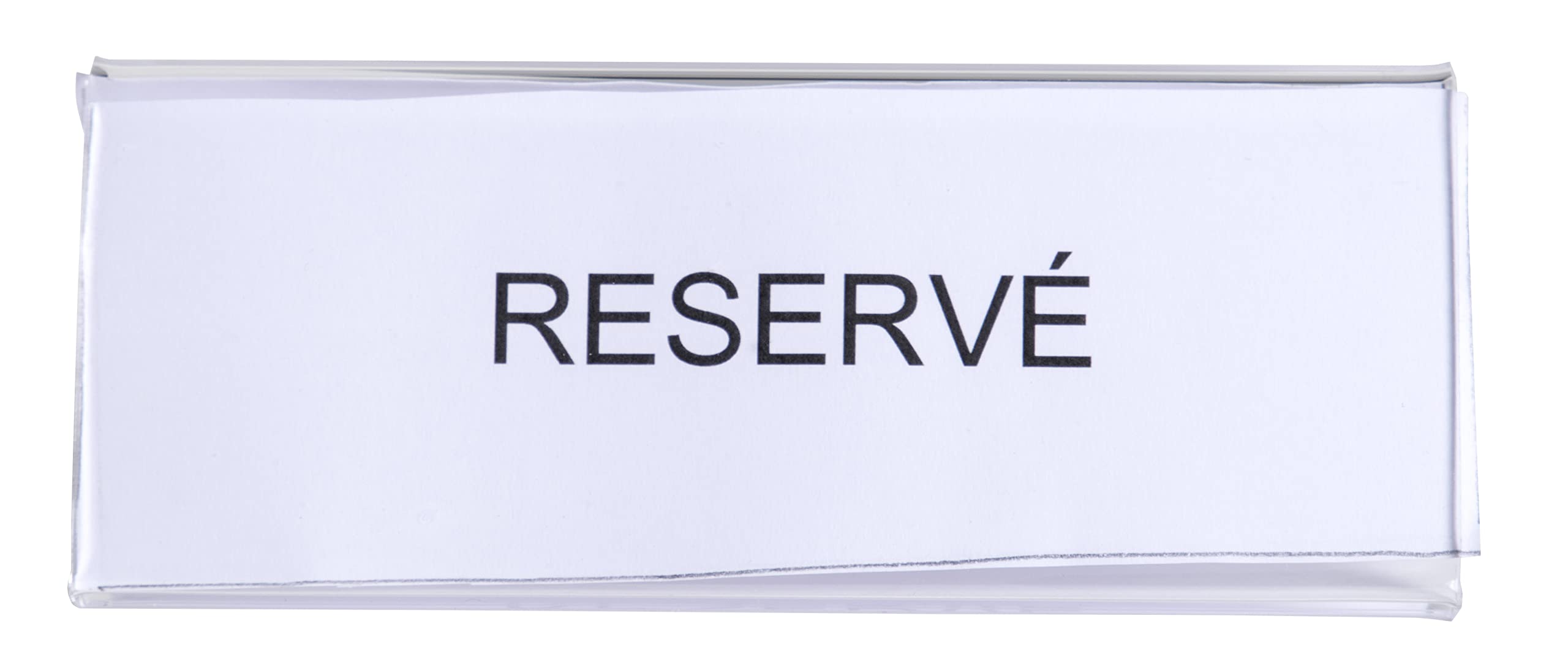 Exacompta 86358D 10er Pack Tisch-Namensschilder Querformat DIN A6 gefaltet aus hochwertigem Acryl beidseitig verwendbar UV beständig 15,0x5,5 cm Tischaufsteller Tischschild transparent
