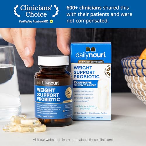 Daily Nouri Weight Support Probiotic for Women & Men | Supports Healthy Weight Management, Metabolism, Digestion & Gut Health | 3 Clinically Studied Strains + Vegan Omega Oil | 30-Day Supply - Image 3
