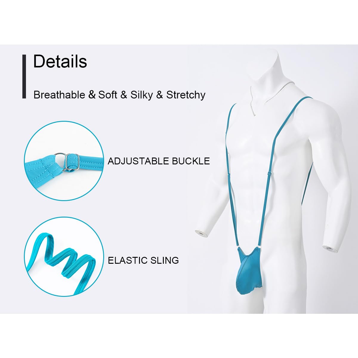 JINSHI Tanga sexy para hombre, tanga, tanga, ajustable, en V, lencería para hombre, talla S 3XL