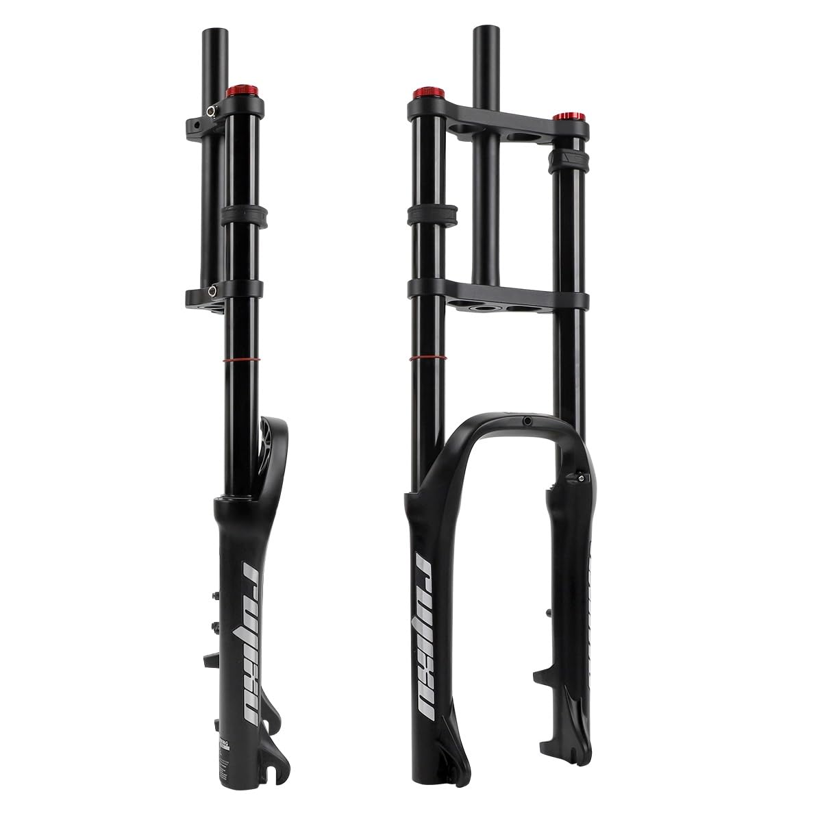 BSFHQS Mountain Bike Suspension Fork 20 Inch 4.0 Fat Tire Bike Fork 120mm Travel 1-1/8" Straight Air Fork Double Shoulder Disc Brake Front Fork 9 * 135mm QR Rebound Adjust(Black)