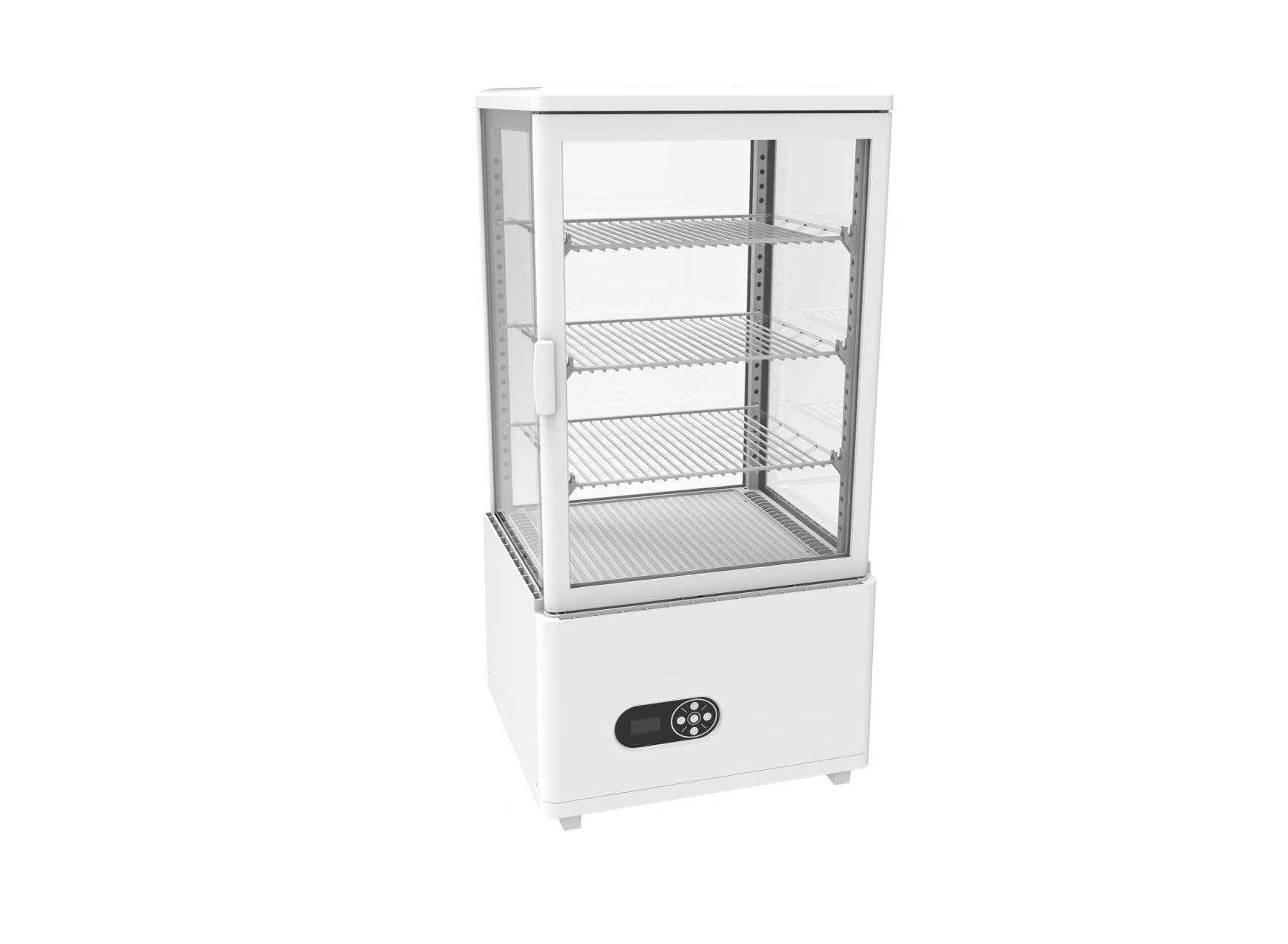 Vitrina Refriguerada Expositora, 78 L, Estantes Ajustables, Iluminación LED, Blanco y Negro medida 45,2 x 40,6 x 96,8 | Vitrina Horeca