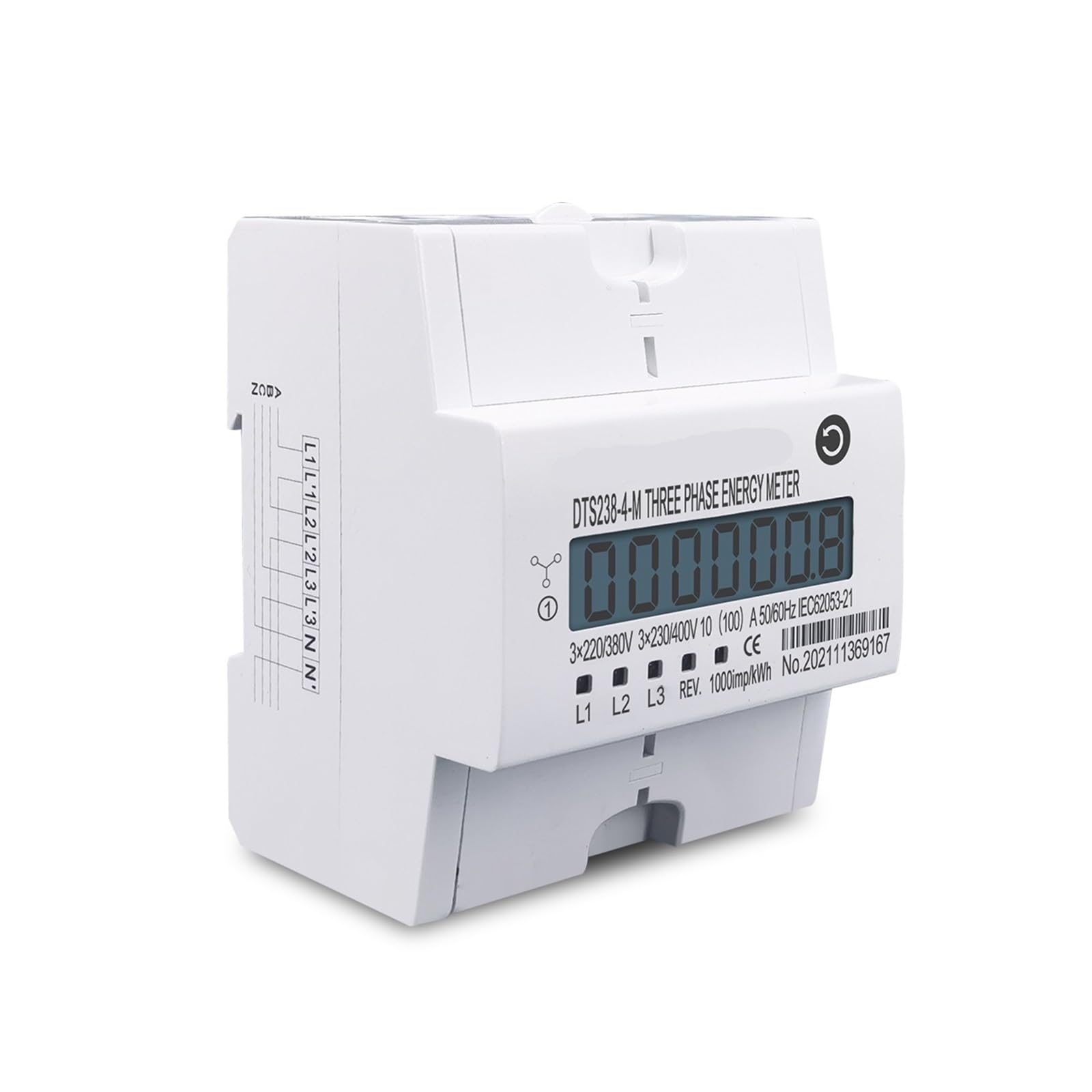 Licznik energii 4P 100A Trójfazowy na szynę Din kWH Watogodzina Licznik energii na szynę DIN 3 * 230/400 V 3 * 120/208 V 3 * 220/380 V 2 * 120/208 V 50 Hz 60 Hz(3x220v 100a 60hz)