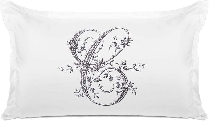 Di Lewis Pillowcase - Vintage French Monogram Letter C Pillow Case - Hypoallergenic, Breathable, Anti Wrinkle, White - 20x30 Standard Queen…