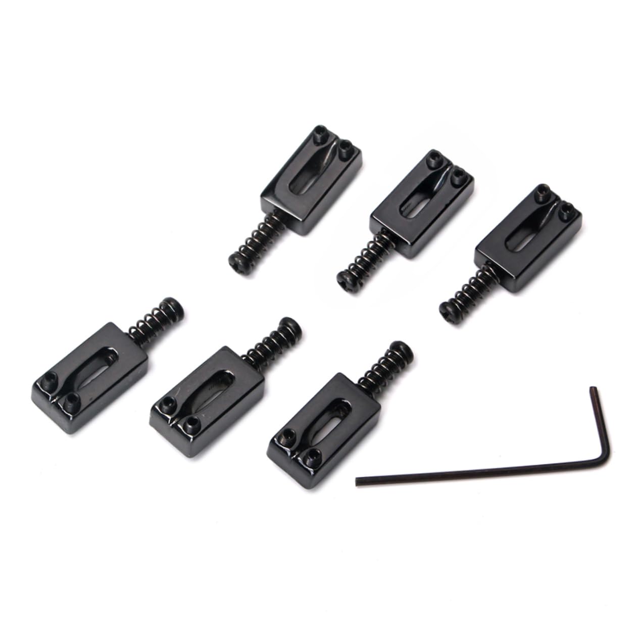 HEMOTON 6 in 1 Flat Guitar Saddle Set Replacement Parts for Guitars Zinc Alloy Sturdy Fit Black