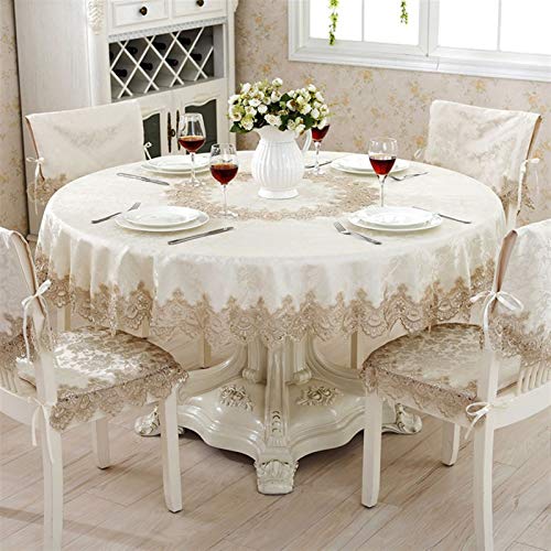 Couverture de table à manger ronde 260 cm dentelle chic - 6