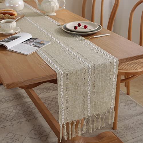 Yicorgard Farmhouse Table Runner Rustic Style 33 x 275 cm - Image 2