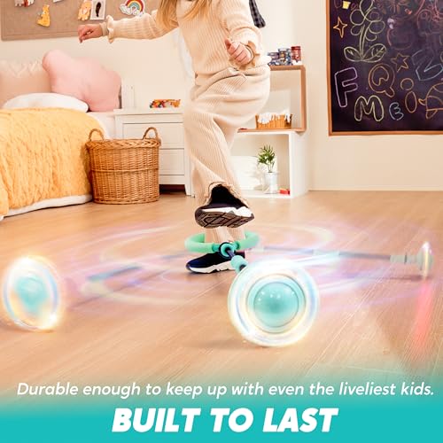 JOYIN Green Ankle Skip Ball with Flashing Lights, Toy for Kids Indoor & Outdoor, Flashing Swing Ball Foldable Sports Toy, Birthday Gifts for Kids 3 4 5 + - Image 6