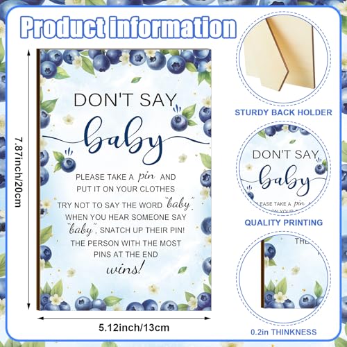 Image of Patelai 321 Pcs Blueberry Baby Shower Game Decorations Blue Berry Sweet Baby Shower Party Supplies 5 Games Include Don't Say Bingo Search Description The Price for Fruit Gender Reveal Birthday Decor