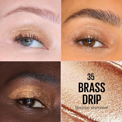 Image of MAYBELLINE Shadow Drip Eye Tint Liquid Eyeshadow, High-Impact, Lightweight Shimmer Eye Shadow with Up To 16HR Wear, Brass Drip, 1 Count