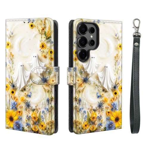 Coque Samsung S26 Ultra en cuir avec porte-carte RFID et cordon amovible