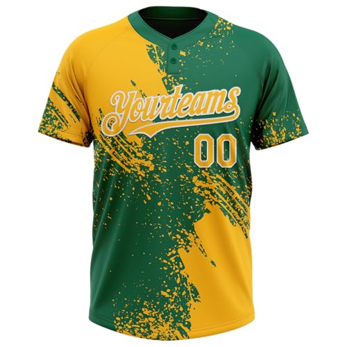 Camisetas personalizadas de softbol cosidas para hombres, mujeres y jóvenes, camisetas deportivas de práctica de equipo con diseño de dos botones miniatura 2