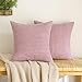 EMEMA Kordsamt Kissenbezug Granulat Dekorative Sofakissen Dekokissen Kissenbezüge Couchkissen Kissenhülle Weich Kissen Bezug Zierkissen für Sofa Couch Wohnzimmer 2er Set 40x40 cm Rosa Lila