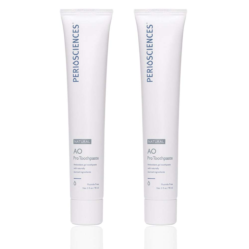 PerioSciences AO Pro Natural Toothpaste with Nano Hydroxyapatite, Remineralizing, Fluoride Free, SLS Free, Gluten Free 3 fl oz / 90ml - Pack of 2