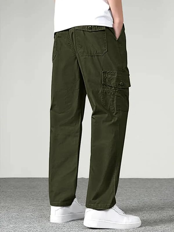 Image of Men's Cotton Cargo Pants | Stylish Multi-Pocket Casual Look-