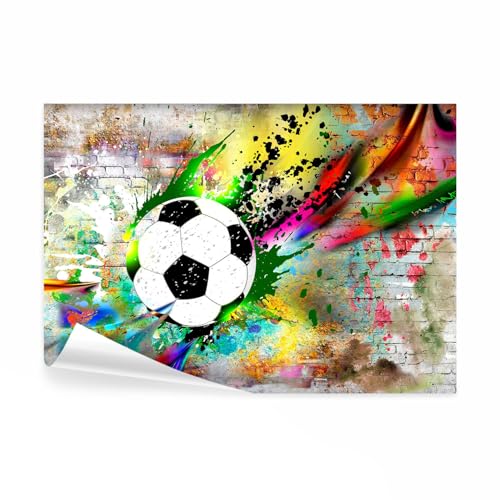 decomonkey Fototapete Graffiti Fußball 350x256 cm XL Tapete Fototapeten...