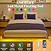 AMERLIFE Full Size Floating Bed Frame, Full Bed Frame with LED Lights, Heavy Duty Metal Platform Bed, No Box Spring Needed/Noise Free/Gold