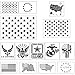 American Flag Stencil Templates - 14 Pack 50 Stars 13 Stars 1776 Punisher Skull Flag Map Navy Army Airforce Marines Stencils, Reusable Plastic Stencils for Painting on Wood & Wall