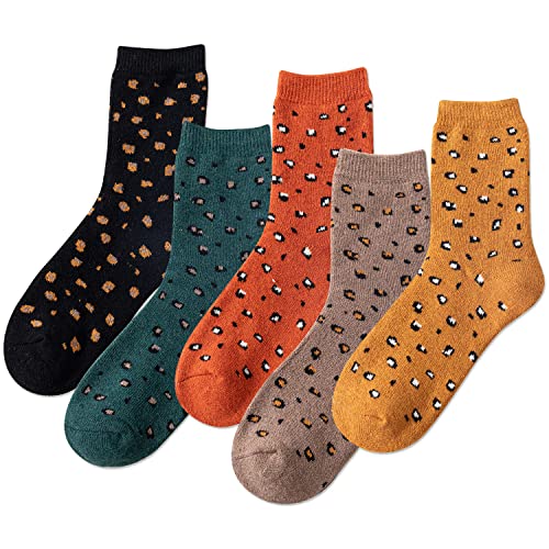 Image of IIG 3-5 Pairs Womens Super Thick Warm Winter Crew Socks Cute Fashion Knit Cozy Socks Gifts for Women