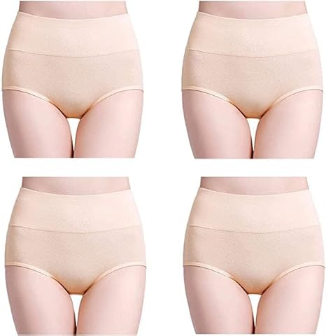 Buy RENOWNED High Rise Seamless Panty - L Size Pack of 4 All 4 Skin at Amazon.in