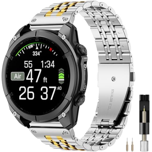 �X�e�����X�x���g 26mm Garmin�p �����o���h �����Y�u���b�N �X�g���b�v �K�[�~�� Fenix 8 51mm/7X/7X Pro/ 6X Pro Epix Pro 51mm/Descent Mk/Tactix�ȂǂɑΉ� ���� �r�W�l�X�p�o���h�i�S