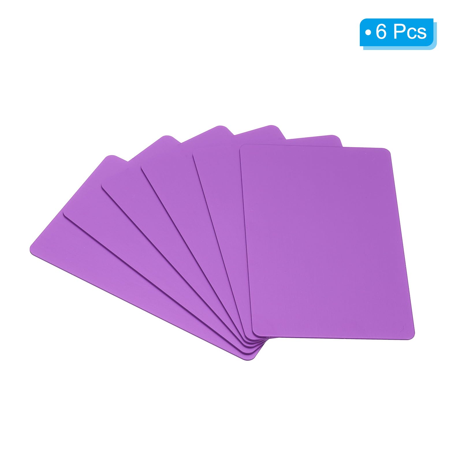 PATIKIL 0.8mm Metal Business Cards, 6 Pack Blank Name Card Laser Engraving Anodized Aluminum for DIY Gift Cards Purple - Image 3