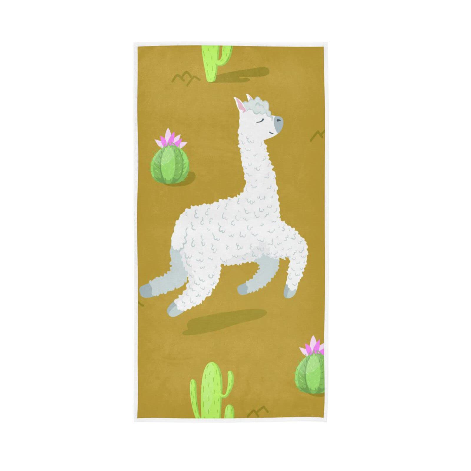 HUYGD Hand Towels Tropical Cactus Lama Decor Fingertip Soft Face Towel Absorbent Bathroom Kitchen Towels