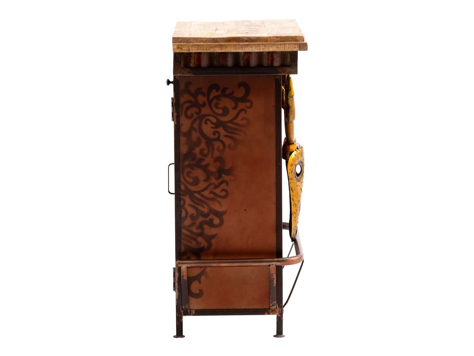 Woodkings Bartresen Hollowhorn Stehtisch 75x100x42 cm aus Metall & Mangoholz Tresen Braun Gold für Hausbar Wohnzimmer Ladentheke Empfangstresen Werkstatt
