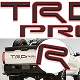 Tailgate Inserts Letters Compatible for 2022 2023 Tundra TRD PRO Accessories, 3D Raised &Strong Adhesive Decals Letters Emblems (Black with Red Outline)