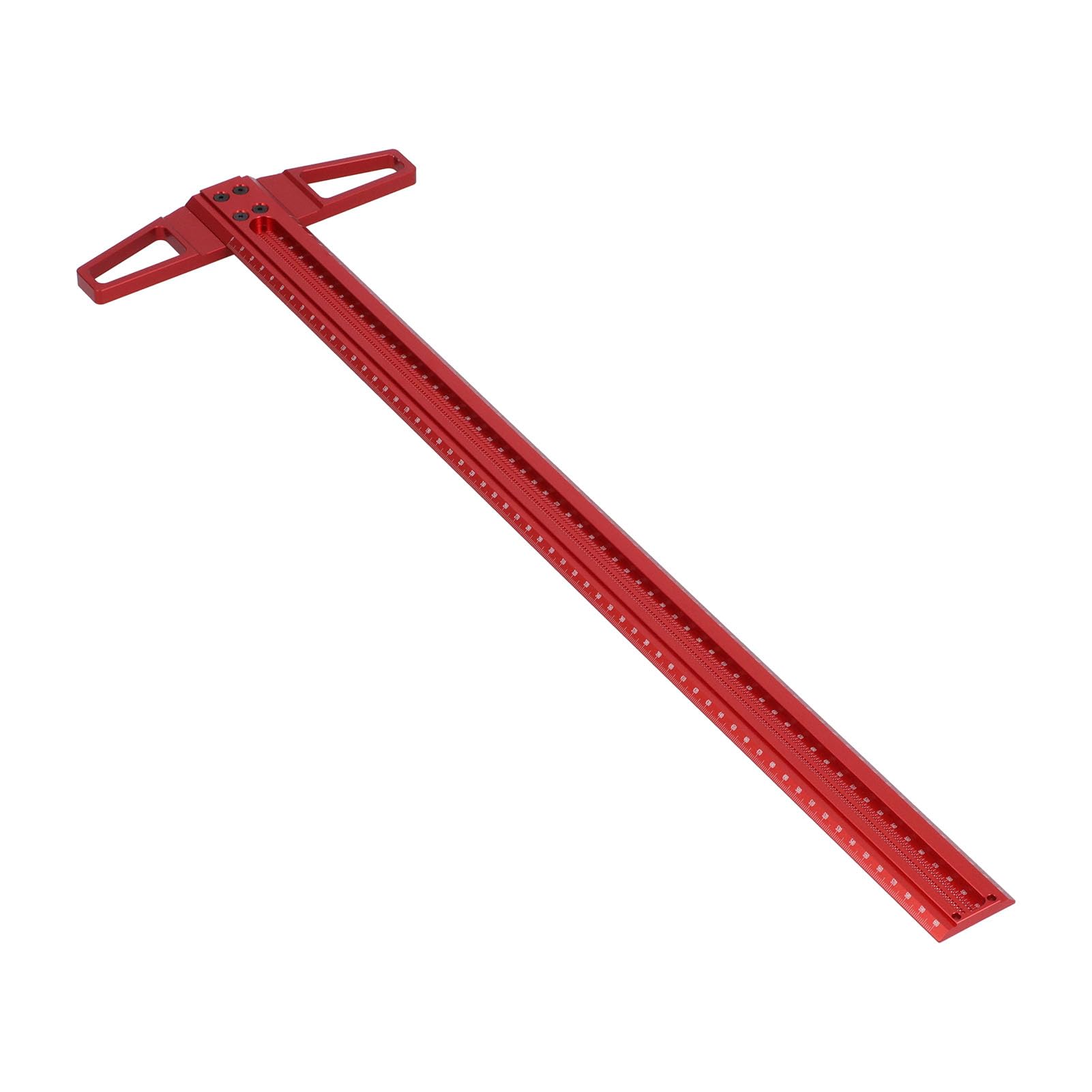 Righello per la Lavorazione del Legno, Calibro per Tracciare, Strumento in Lega di Alluminio per Falegname, Vetro, Legno, Rosso (600 mm (T600))