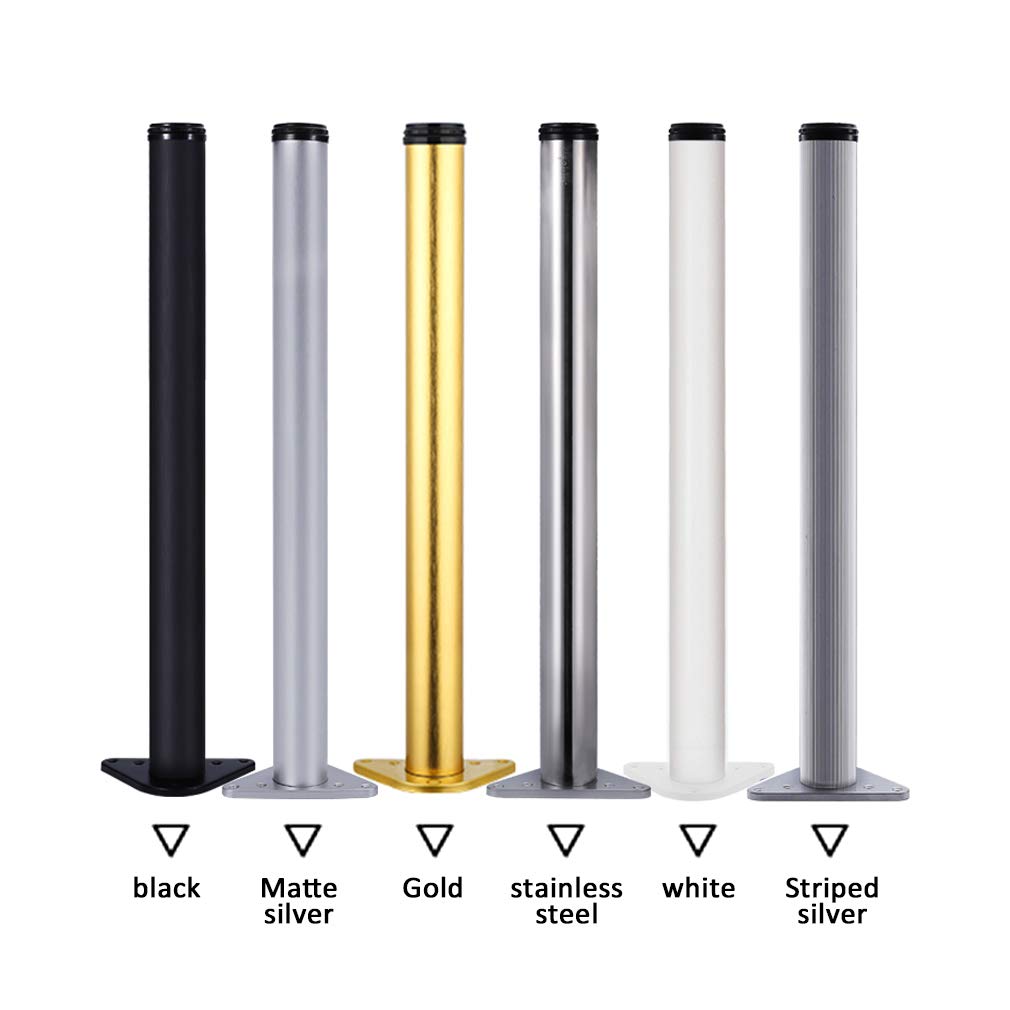Gambe regolabili in metallo per tavolo e mobili, 110 cm, 2 pezzi, 6 colori, include viti e cacciavite, altezza regolabile per ufficio, cucina, tavolo da pranzo, larghezza 030 mm