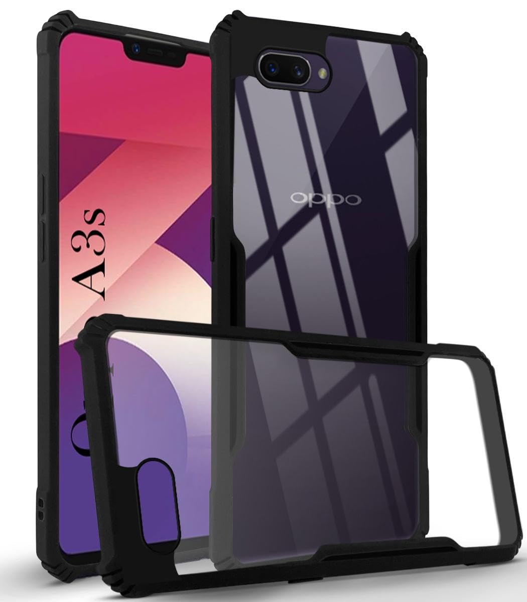 Jkobi Back Cover Case for Oppo A3s (Shockproof with Polycarbonate Clear Panel | Professional Black) (B0CVQL5PKT) Amazon Price History, Amazon Price Tracker