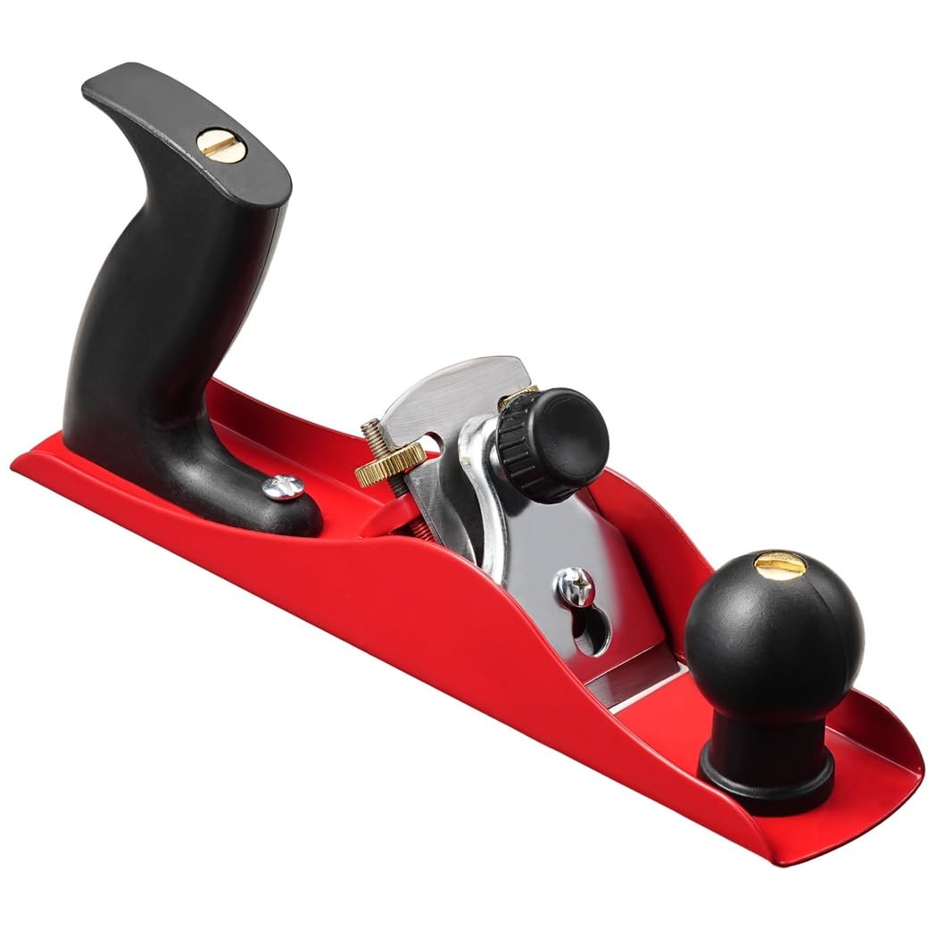 Pialla manuale n. 4 con profondità della lama regolabile, lama in acciaio SK5 da 5 cm, impugnatura ergonomica e manopola di guida, pialla manuale da banco, pialla per levigatura da falegname per la