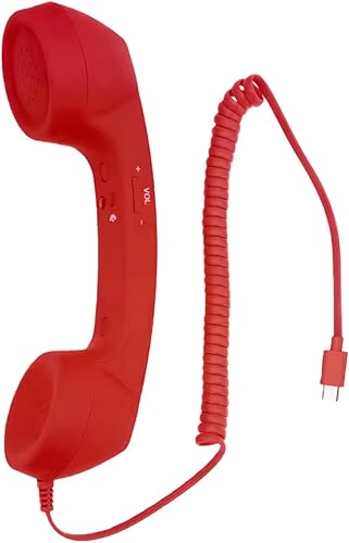 Auricular retro para teléfono, Bluetooth antiguo y moderno, con conexión inalámbrica y cable de 0.138 inUSB-C, diseño vintage con características