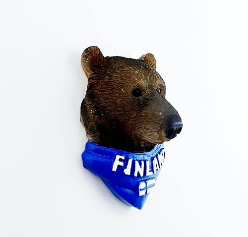 Brown Bear Of Finland Refrigerator Magnet Travel Souvenir Fridge Decoration 3D Magnetic Sticker Hand Painted Craft Collection #TOP2