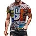 Produktbild LEDONG Bluse lässige T-Shirt für Männer Sommer Kurze Ausschnitt Top-Ärmel 3D Runde Herrenbluse Japanische Schürze (Orange, XXXXL)