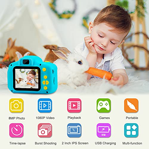 PROGRACE Kids Camera Boys Toy - Camera for Kids Boys Birthday Gifts 3 4 5 6 7 8 9 Year Old Children Toy Toddler Video Digital Camcorder IPS 2 Inch - Image 3