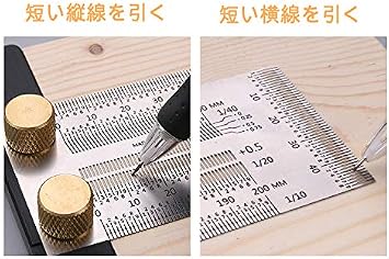 Stainless Steel Woodworking Marking Gauge 90 Degree Ruler Right Angle Ruler Stop Type Square with Holes Carpenter Marking Tool 200MM