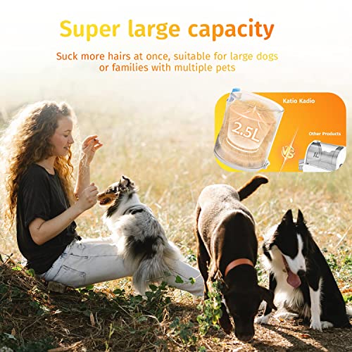 Uvubxt Katio Kadio Dog/Cat Grooming Vacuum, 2.5 Large Big Suction Capacity Pet Kits With 5 Tools-Clippers, Brush, Trimmer For Shedding Thick Coats, Small, Dogs Cats Hair, A-Grey, A-Large #TOP1