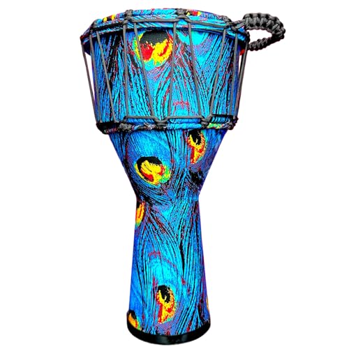 RUOSWTE Djembe Bongo ，Goblet Drum Made Of Goat Leather Drum Head, Hand Painted Cloth, West African...