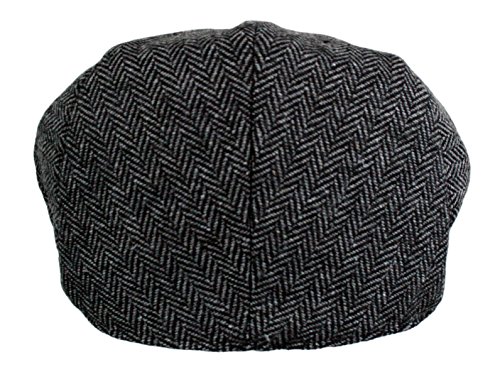 Wonderful Fashion 43206-116323 Men'S Herringbone Tweed Wool Blend Snap Front Newsboy Hat thumb #3