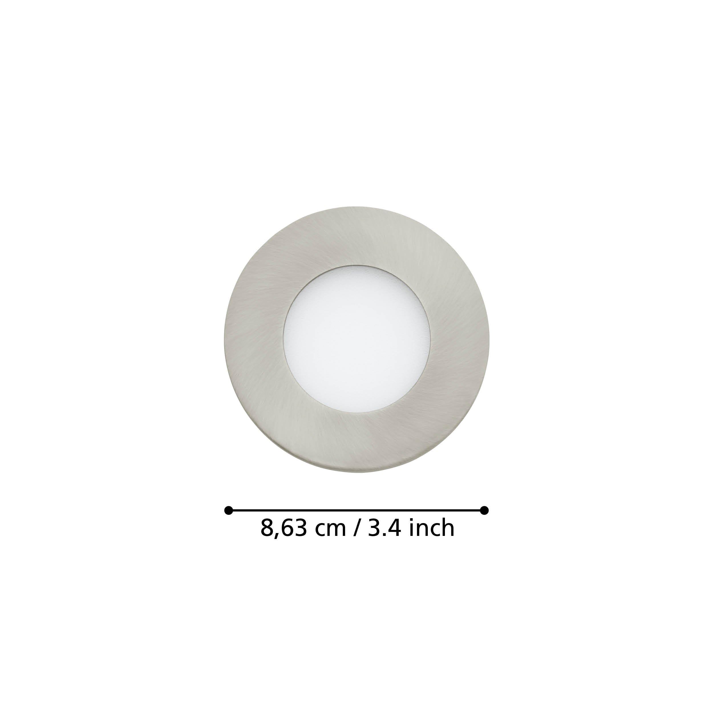 EGLO connect.z Smart-Home 3er-Set LED Bad-Einbaustrahler Fueva-Z, Ø 85 mm, ZigBee, App und Sprachsteuerung Alexa, warmweiß-kaltweiß, dimmbar, 3 Metall Einbauspots nickel-matt, IP44